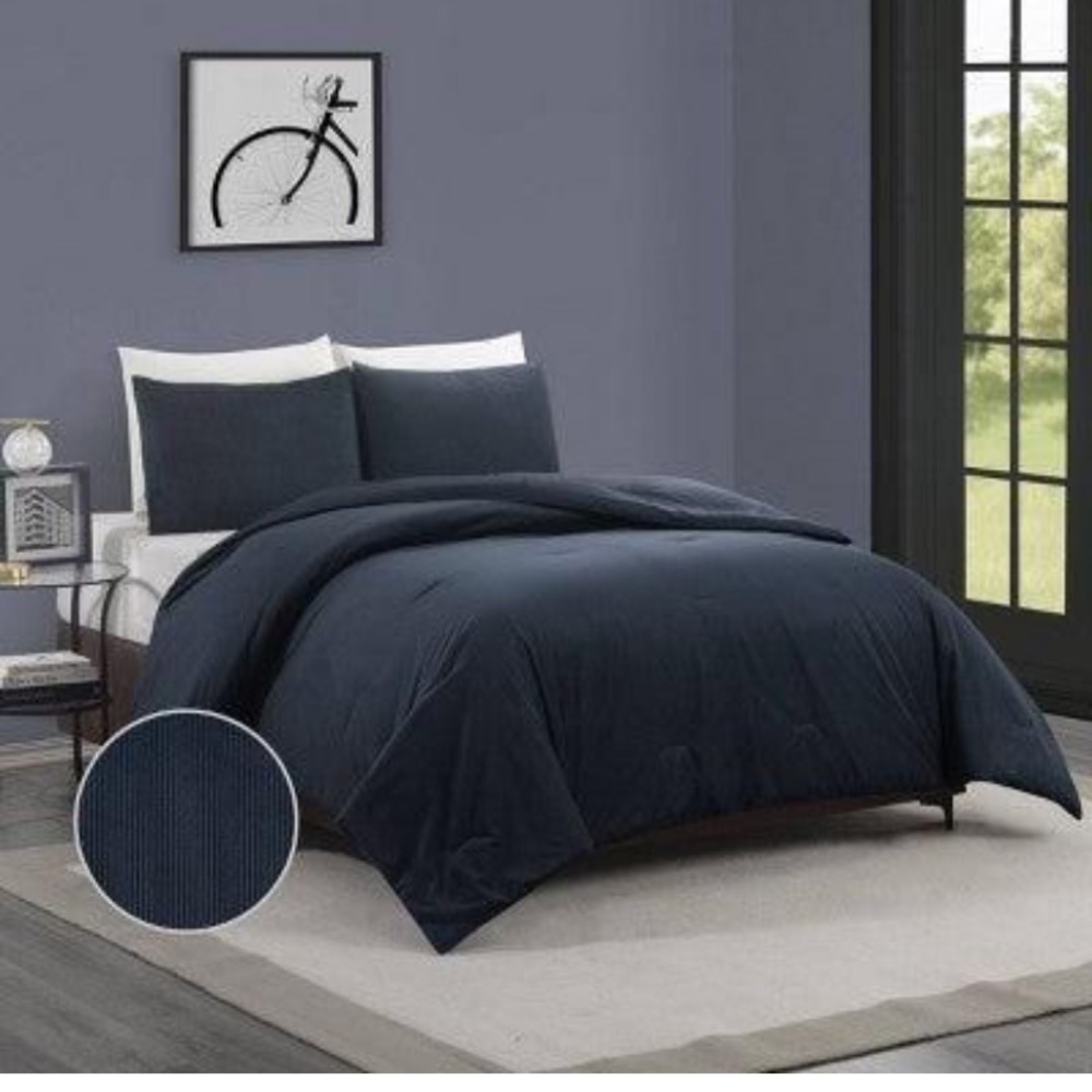 Today only NWT Makers Collective Navy Blue corduroy Bedding Set